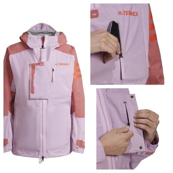 Adidas
Adidas Women's Terrex Xploric RAIN.RDY Mountain Jacket Blilil/Wonred Sz M - Picture 4 of 14
